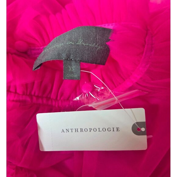 Anthropologie Sunday in Brooklyn Pink Frilled Tulle Ruffle Blouse Size XS NEW - Picture 9 of 9